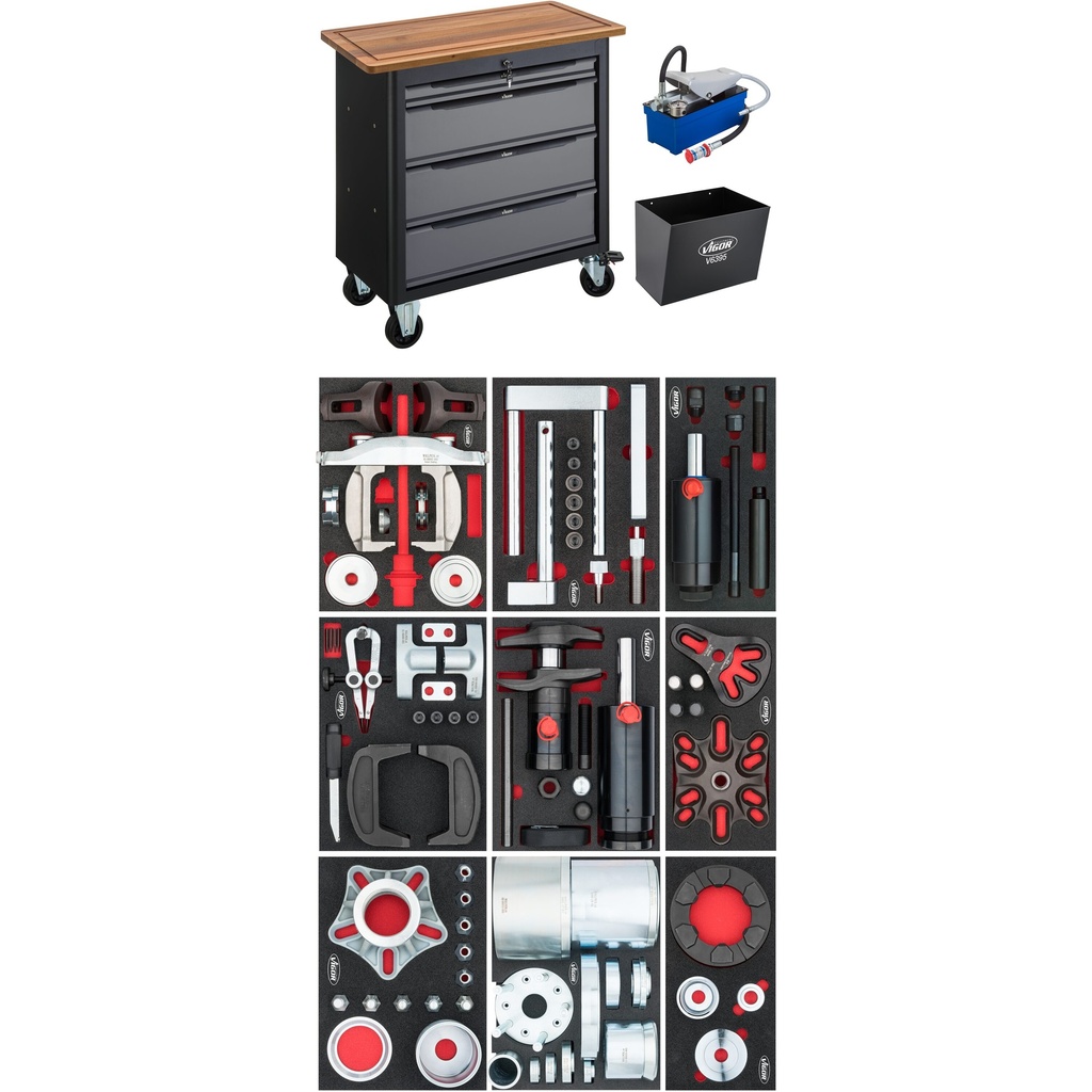 Mobile workbench XL series with specialty tool assortment (V7276-2, VIGOR)