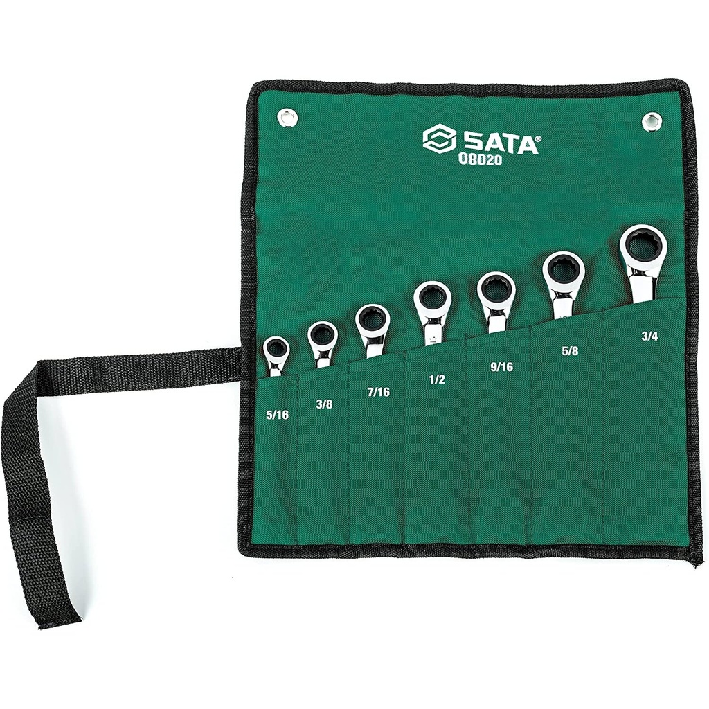 ⬡ Combination gear wrenches set 7pcs. (5/16"-3/4") (S08020, SATA)