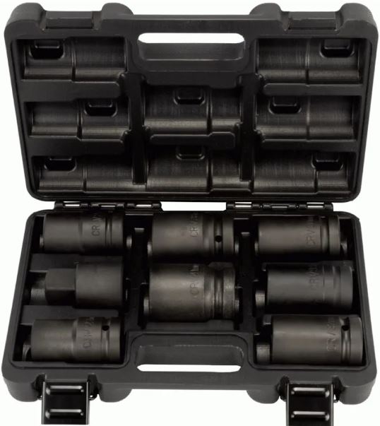 1" Extended impact socket set, 8 pcs, AutoDelo (40328, BALTWERK)