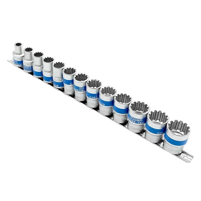 ⬡ 1/2" Dr. Socket set 13pcs. SPLINE (KR30187013S, KINGROY)