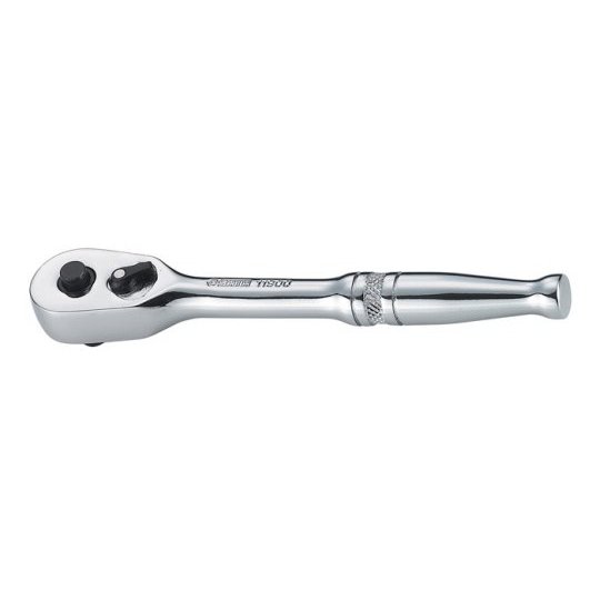 ⬡ Sprūdrata rokturis reversīvs 1/4" 60 zobi (metāla rokturis), L=143mm (S11905, SATA)