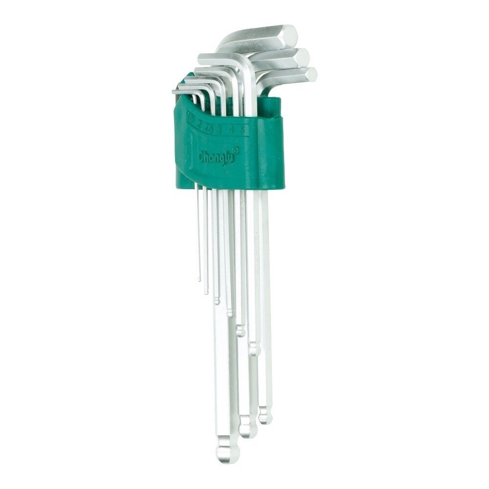 ⬡ L-type hex key ball point set 9pcs. (CL401902, CHANGLU TOOLS)