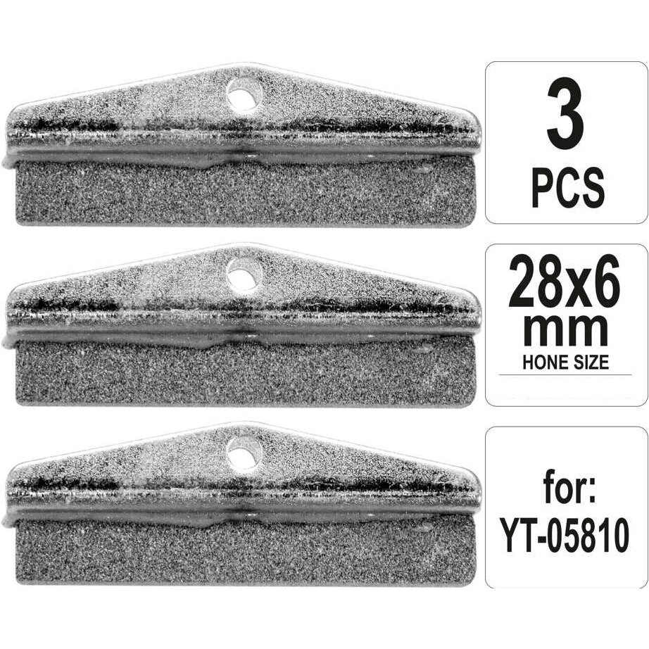 ⬡ Stone set 3pcs for cylinder honing tool 19-63mm (YT05815, YATO)