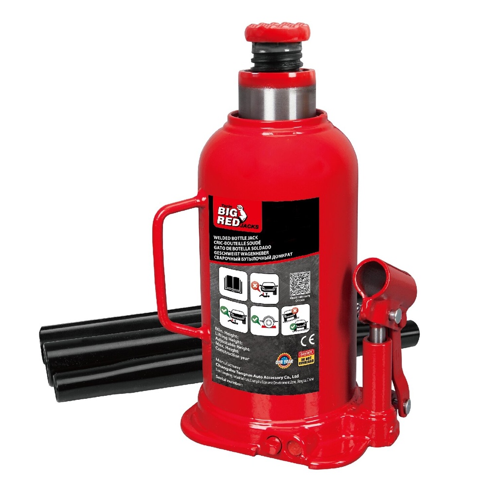 ⬡ Welded hydraulic bottle jack 20.0t, Hmin/max-235/445mm (TH92004, TONGRUN)