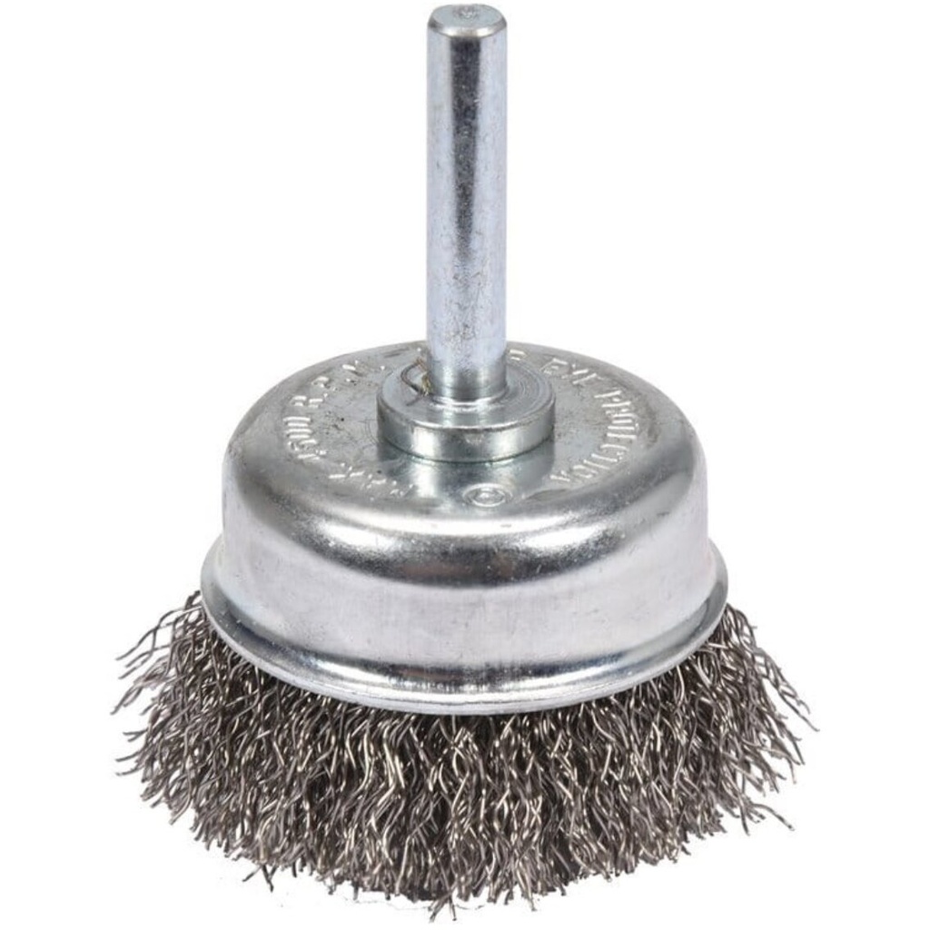 ⬡ Crimped wire cup brush with shaft 50mm INOX (YT47497, YATO)