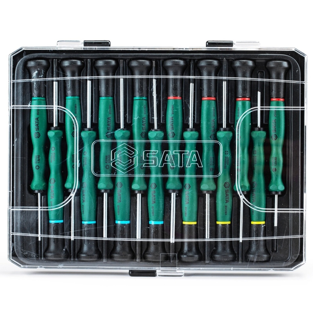 ⬡ Atsuktuvų precizinis rinkinys (mini) 15 vnt. (S09317, SATA)