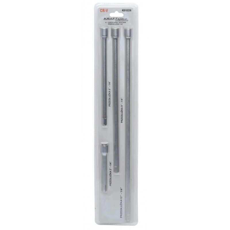 ⬡ 1/4" Pagarinātāju komplekts ar kustīgu galu, 4 gab. (KD10236)