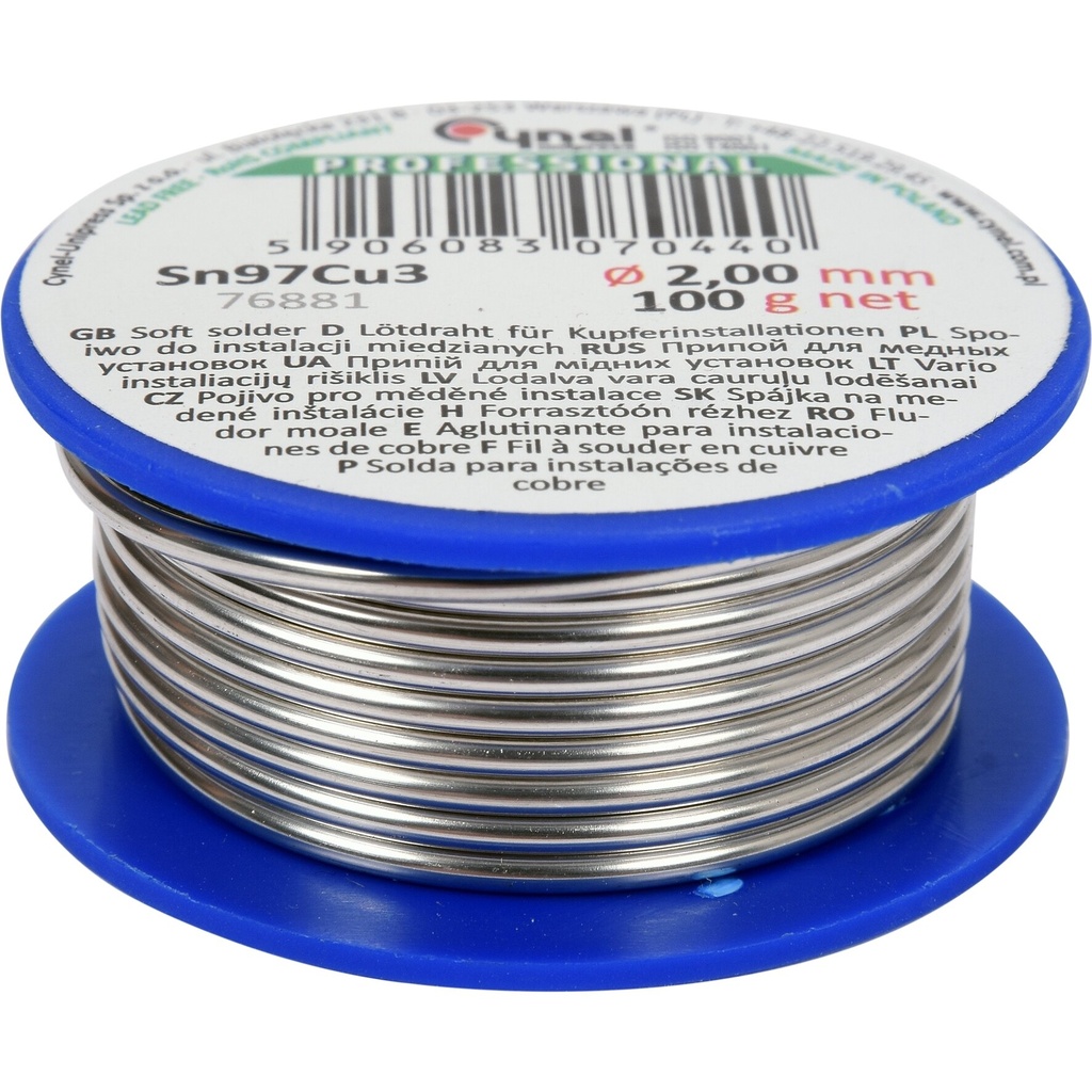 ⬡ Lydmetalis variui 2.0mm (Sn97Cu3) 100g (76881)
