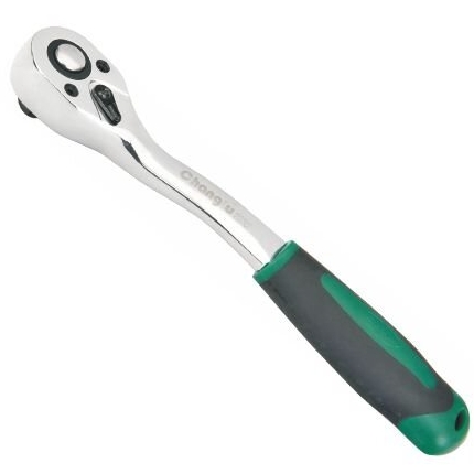 ⬡ Greito atleidimo terkšlė 1/2" išlenkta, L=260 mm, 72 dantys (CL305601, CHANGLU TOOLS)