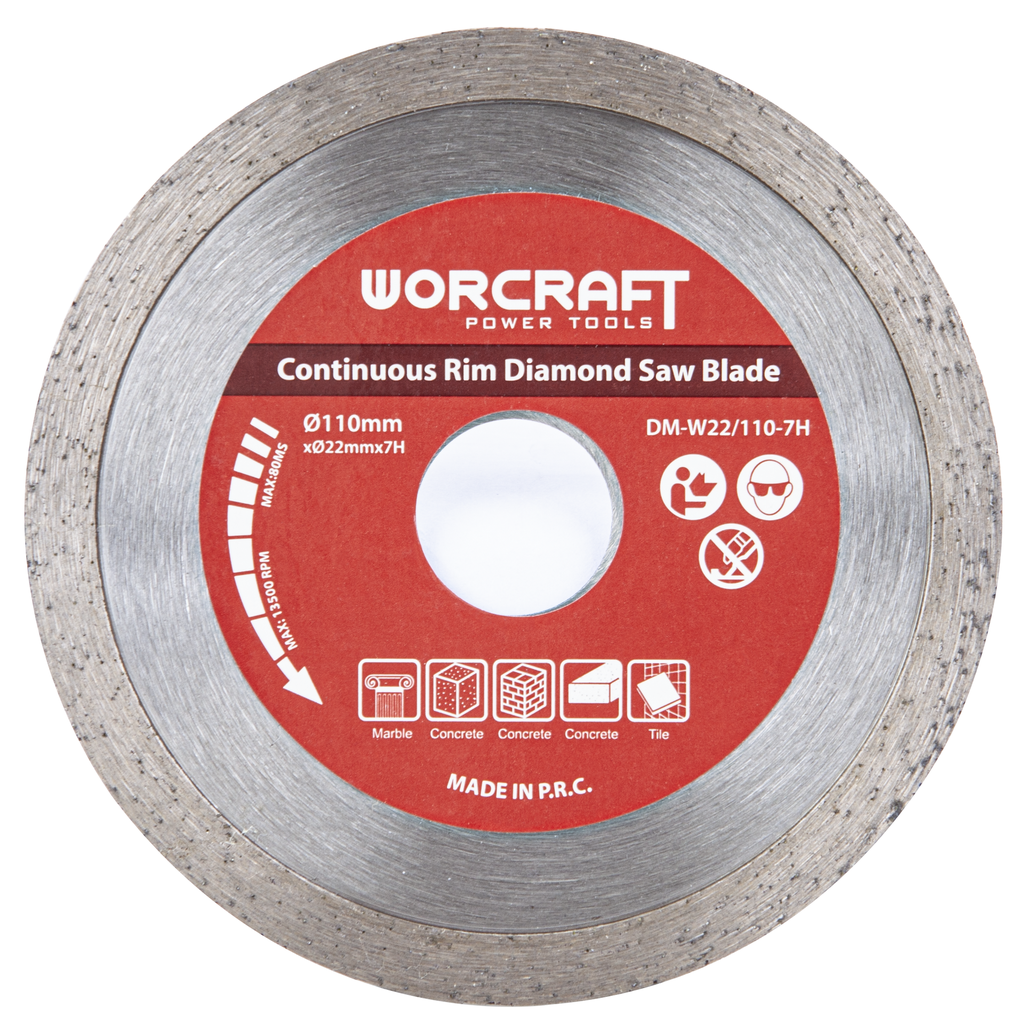 ⬡ Deimantinis pjovimo diskas, skirtas MC14-110A, 22.23x110 mm WORCRAFT (DMW221107H, WORCRAFT)