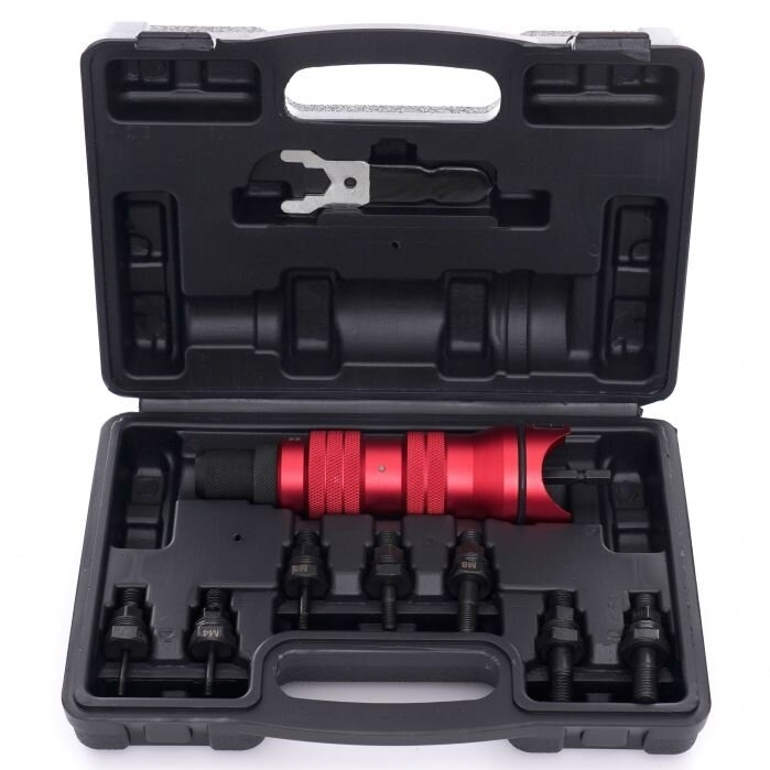 ⬡ Kniediklio gręžtuvo adapteris su galvutėmis M3-M10 9 vnt. rinkinys (KD10554)
