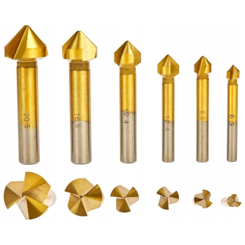 ⬡ Kūginių frezų rinkinys (6,3-20,5 mm) (6 vnt.) (KD983)
