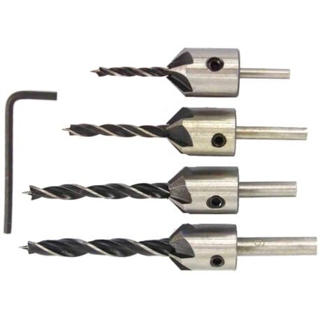 ⬡ Reguliuojamų grąžtų su išgręžimu medienai rinkinys 4 vnt., 3-6 mm (KD10559)