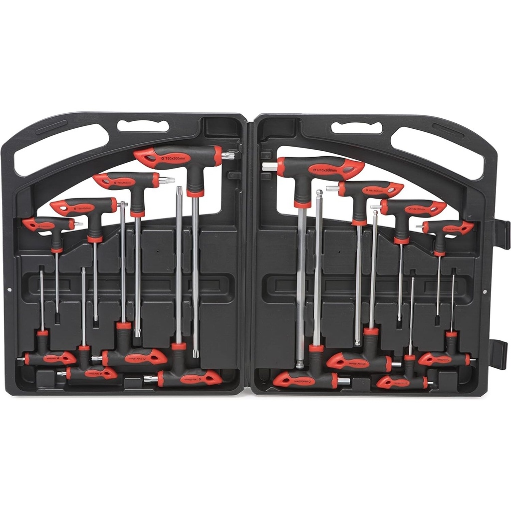 ⬡ T-Handle ball point hex and torx key set 16pcs (MHR10751)