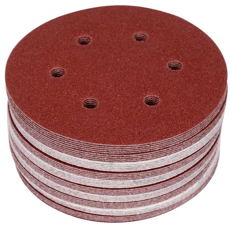 ⬡ Šlifavimo popierius 150mm (6 skylių) (50vnt) Nr.150 (YT834586, YATO)