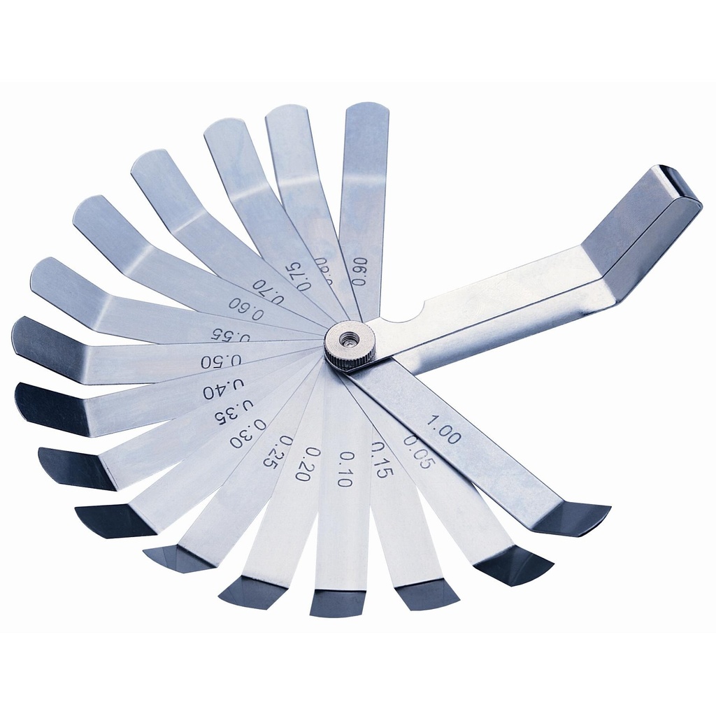 ⬡ Feeler gauges set 16 leaves, bent, 0.05mm-1.0mm (CL706221, CHANGLU TOOLS)