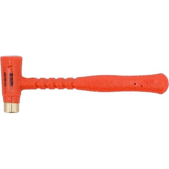 ⬡ Žalvarinis plaktukas su smūgį slopinančia galva 0,3 kg, Ø 20 mm, L=225 mm (YT46190, YATO)