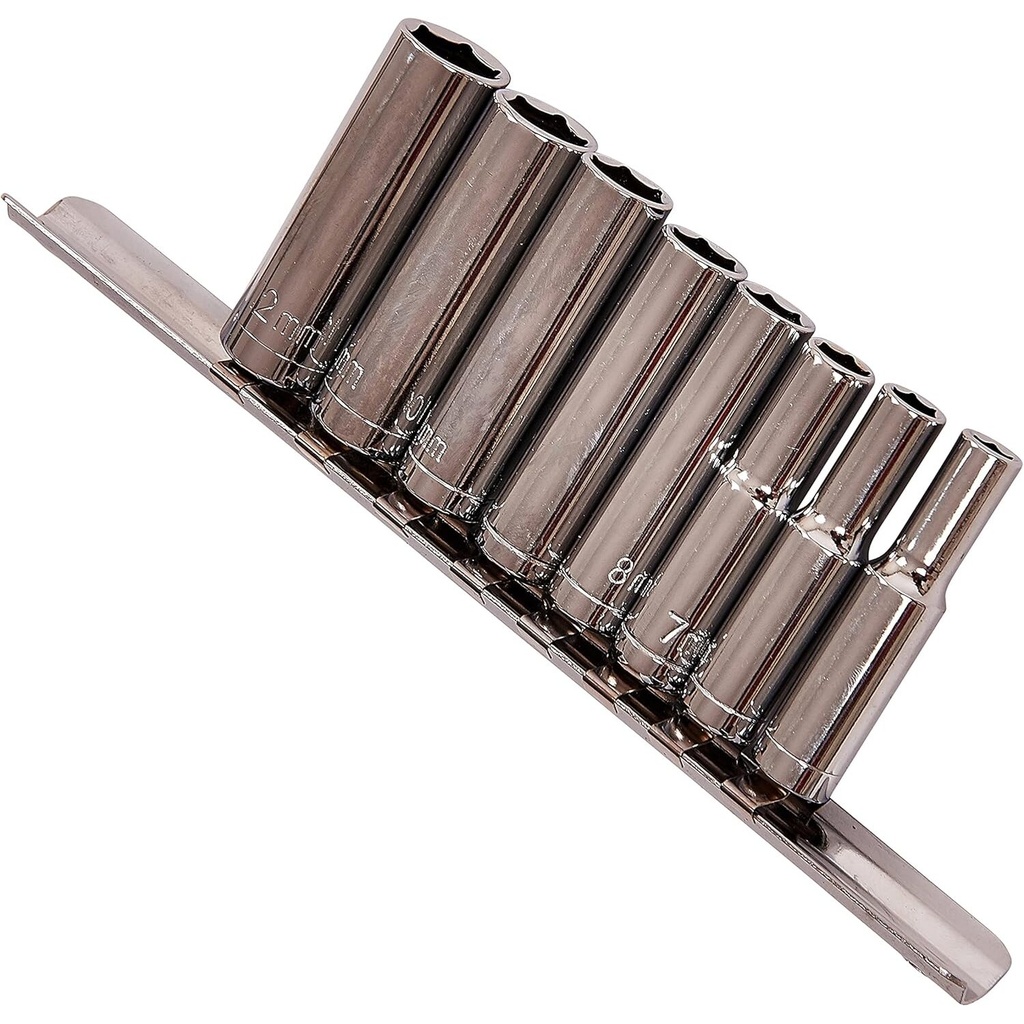 ⬡ 1/4" ilgų galvučių rinkinys 9 vnt. (KRKDP01)
