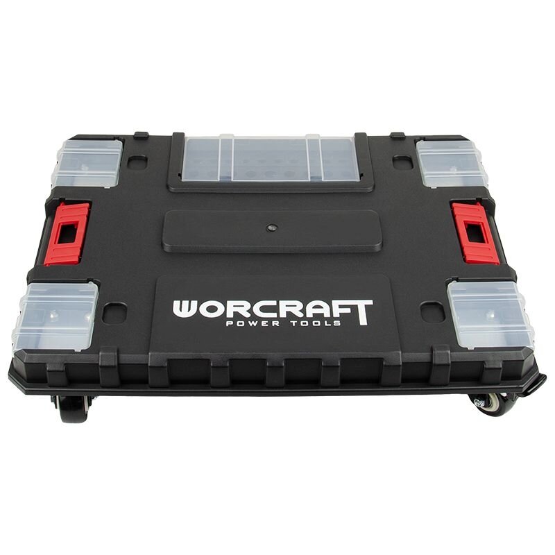 ⬡ Platform with wheels for plastic tool boxes 467x355x40mm (XCUBE200, WORCRAFT)