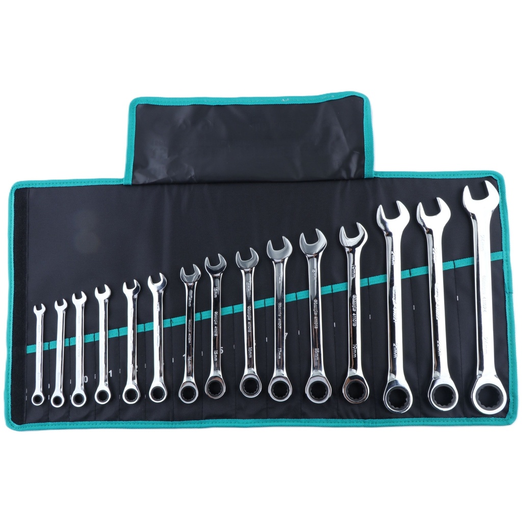 ⬡ Kombinuotų raktų su terkšle rinkinys 15vnt. (8-24mm) (CL403915, CHANGLU TOOLS)