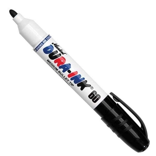 ⬡ Permanent marker DURA-INK 60, round tip 3 mm, black (4696536, MARKAL)