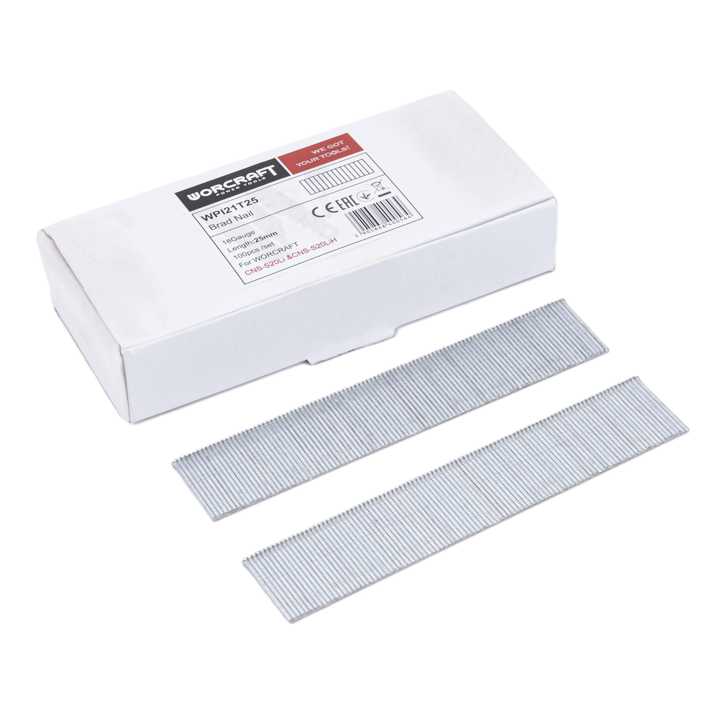 ⬡ Vinys 25 mm kombinuotam viniakaliui CNS-S20LiH kalibras 18 (100 vnt.) (CNSS20WPI21T25, WORCRAFT)