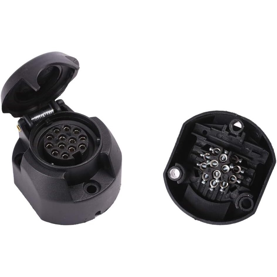 ⬡ Piekabes ligzda 13 kontaktu, apaļa, plastmasas (KR3008)