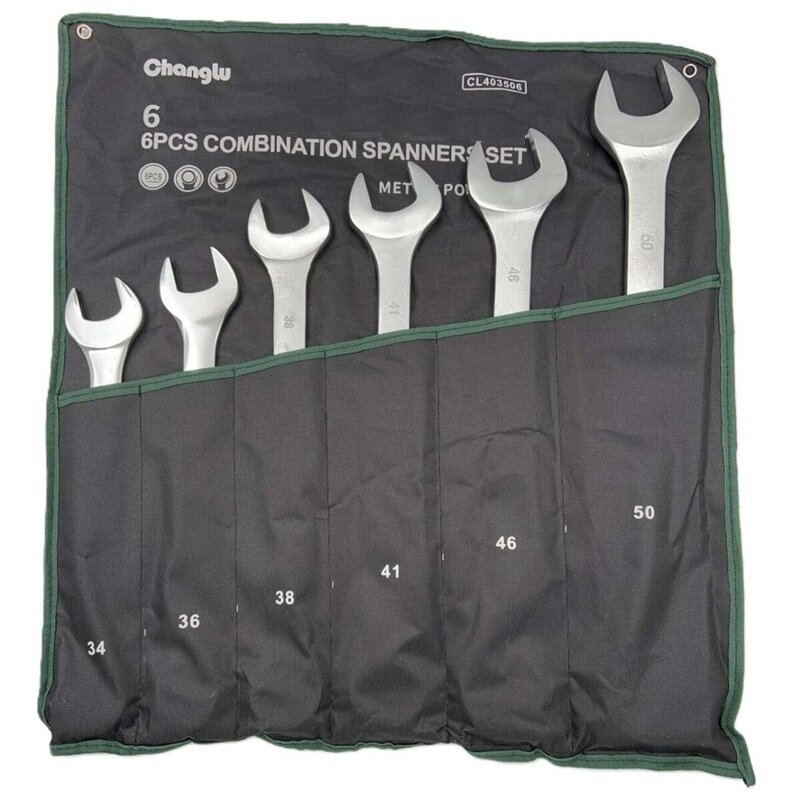 ⬡ Kombinuotų veržliarakčių rinkinys 6 vnt. (34-50 mm) (CL40350616, CHANGLU TOOLS)