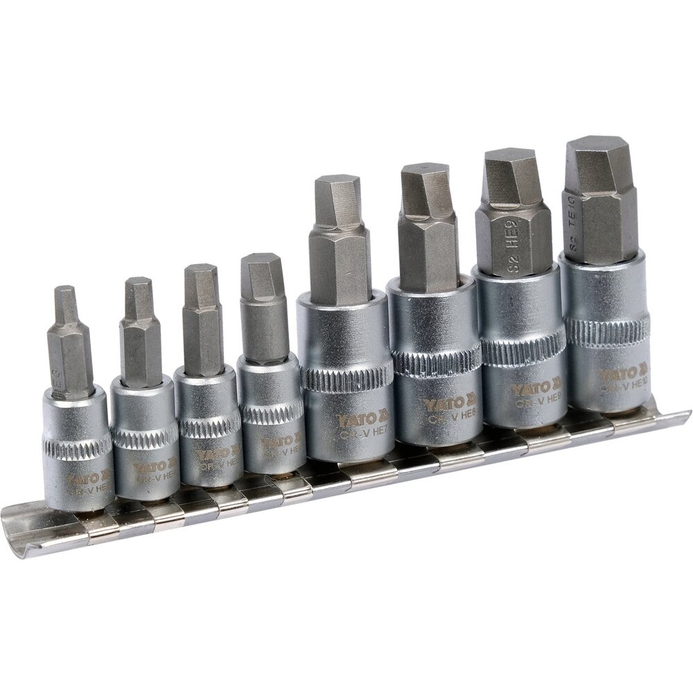 ⬡ Ištraukiklių rinkinys 8 vnt. (storas) 1/4", 3/8" šešiabriaunė(HEX) (YT04580)