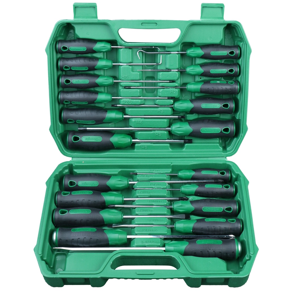 ⬡ Screwdriver set 20pcs (pl./PH/Hex/hooks) (CL504926, CHANGLU TOOLS)