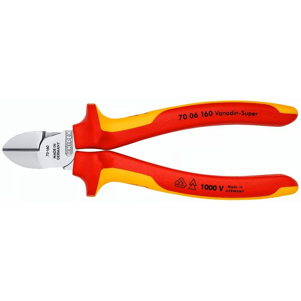 ⬡ Šoninio kirpimo replės elektrikui 160mm (1000V) KNIPEX (7006160, KNIPEX)