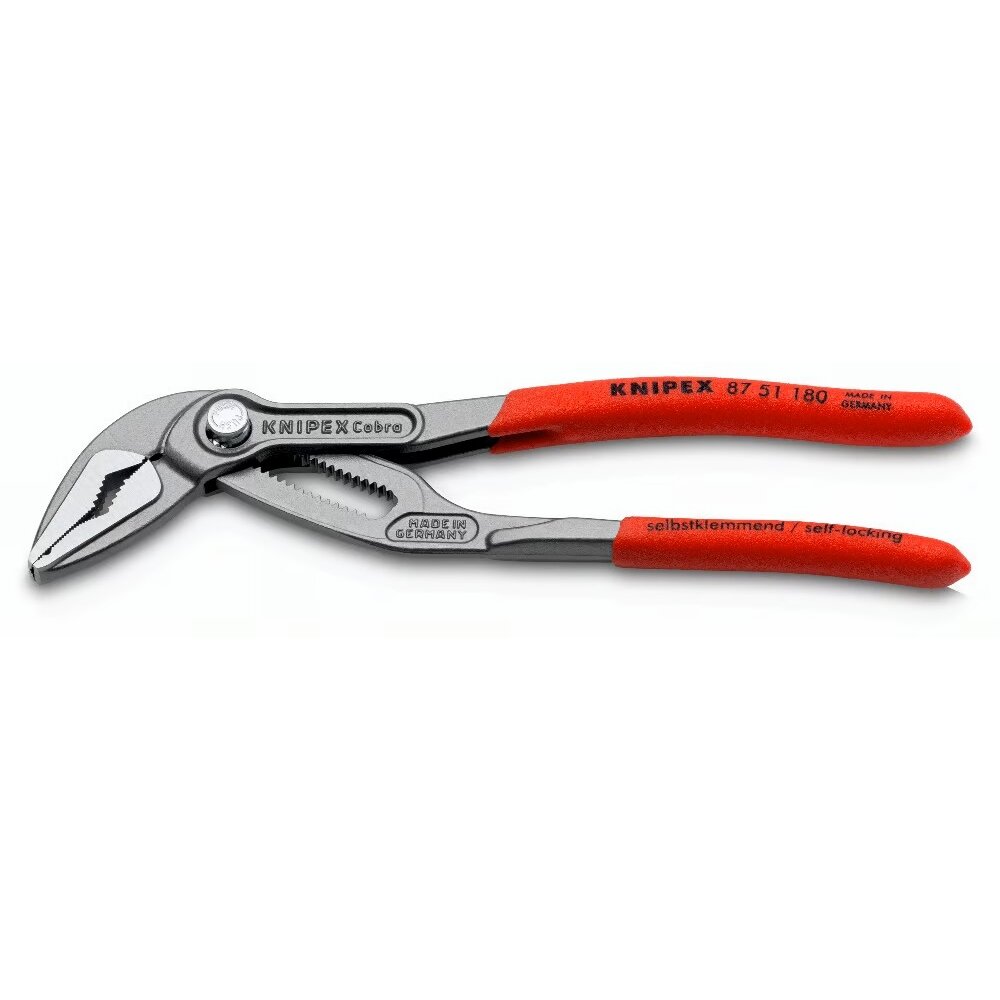 ⬡ Water pump pliers long jaw KNIPEX SLIM Cobra with locking 180mm (8751180, KNIPEX)
