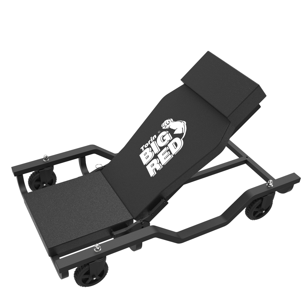 ⬡ Ratiņi darbam zem automašīnas ar pneimatisko muguras atbalstu, 130 kg (TR6540TB, TONGRUN)