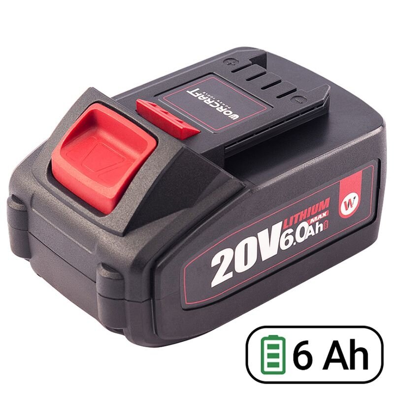 ⬡ Akumulators bezvadu instrumentiem WORCRAFT 20V 6.0Ah Li-Ion (CLB20V60T, WORCRAFT)