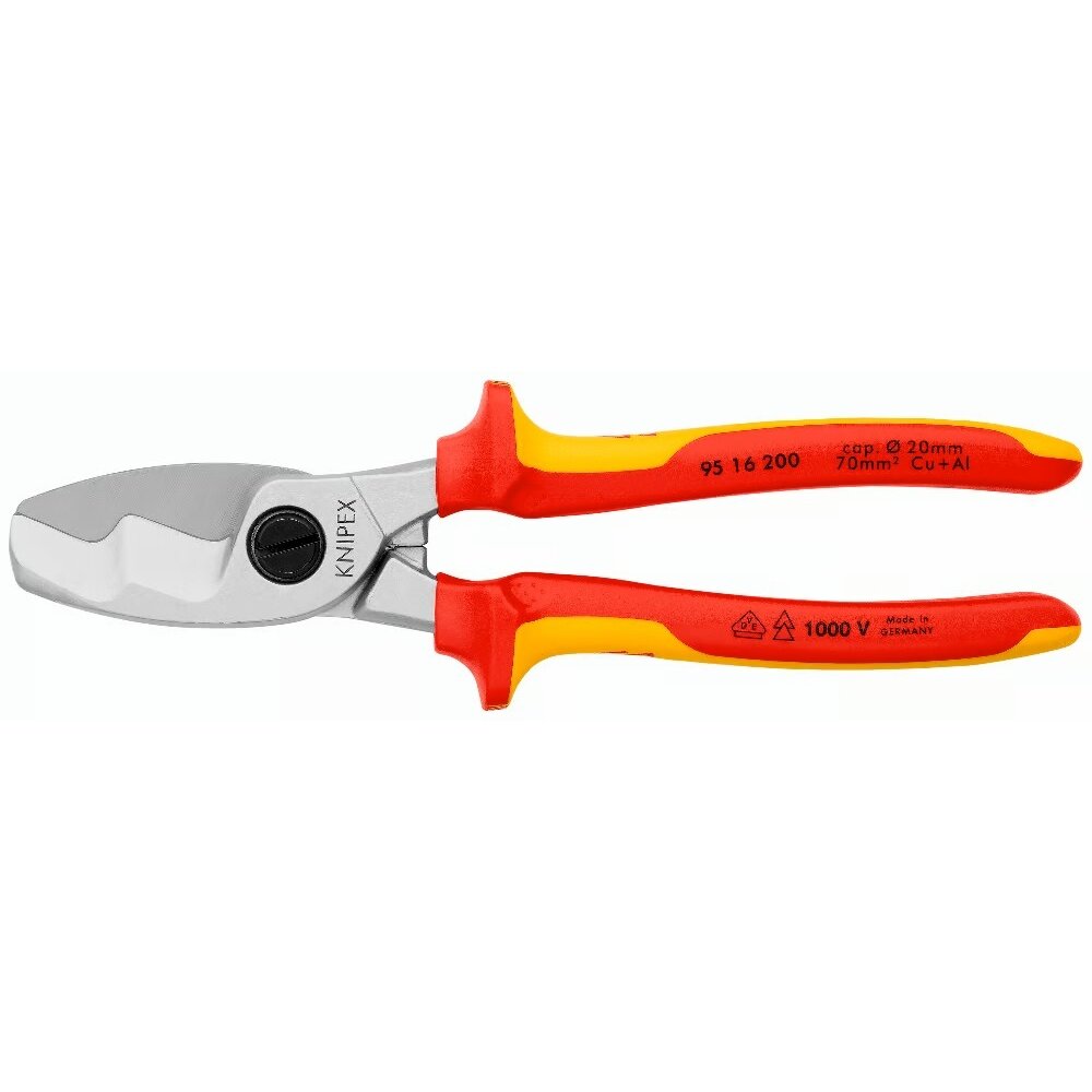 ⬡ Cable shears insulated VDE 200mm (9516200, KNIPEX)