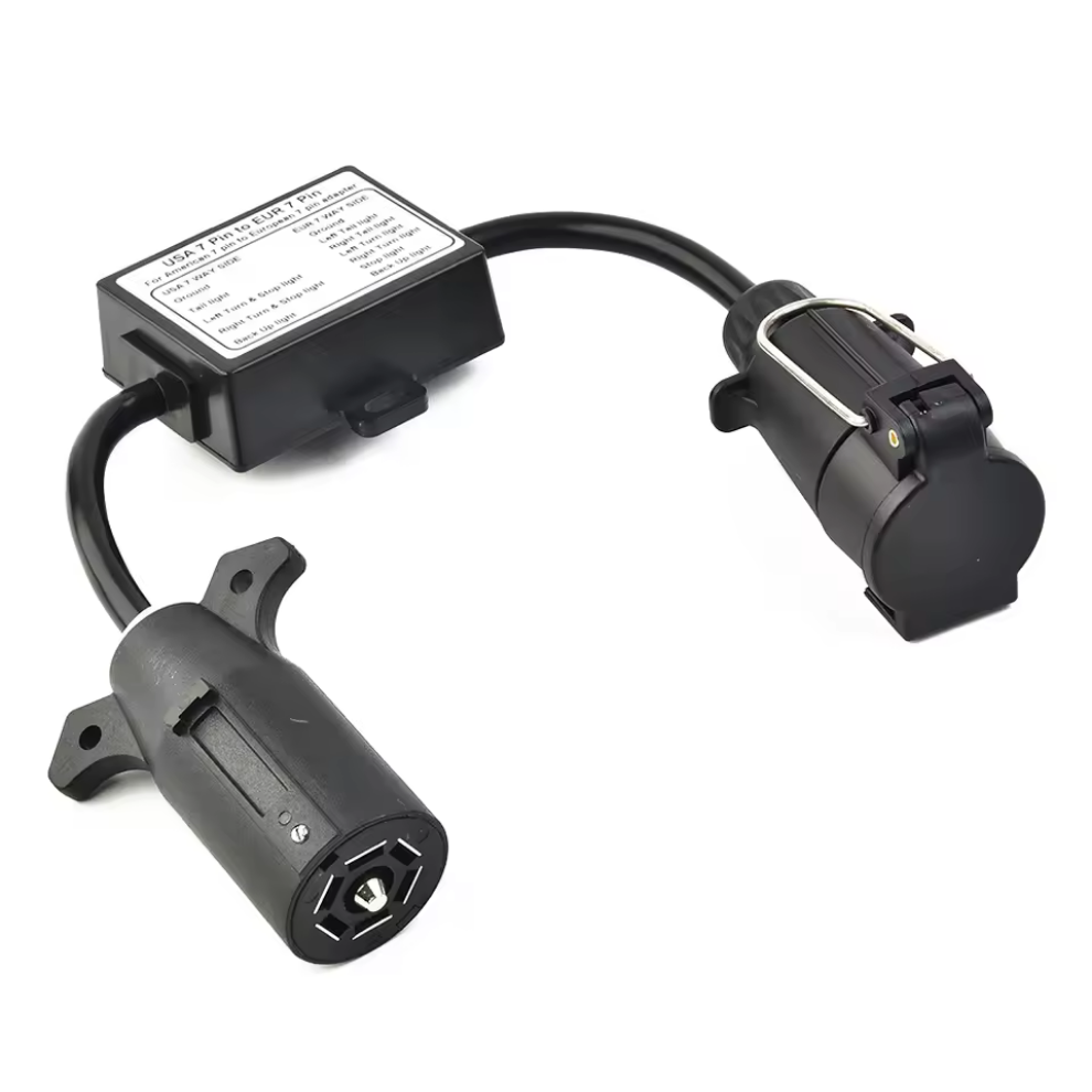 ⬡ Piekabes adapteris 7 - 7 kontaktu US-EU, plastmasas (KR8083B)