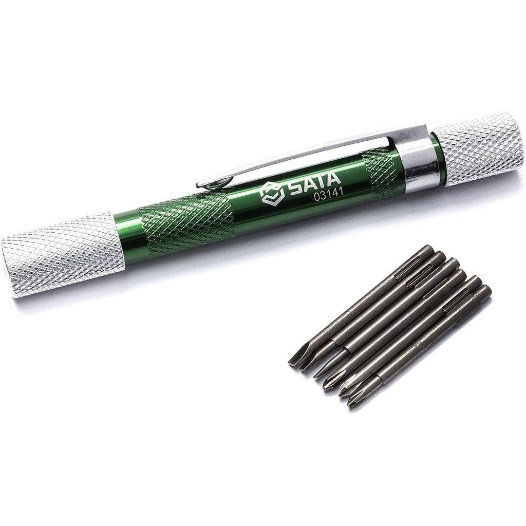 ⬡ Mini atsuktuvas su keičiamais antgaliais (6 vnt.) (pl/PH) (ST03141ST, SATA)