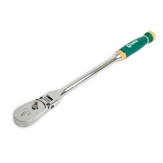 ⬡ Lanksti greito atleidimo terkšlė 1/2" (lašo formos), su minkšta rankena, 72 dantys (ST13971F, SATA)