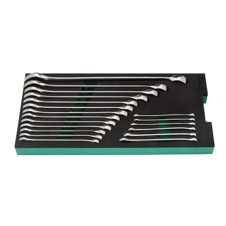 ⬡ Padėklas. Veržliarakčių kombinuotų rinkinys 19vnt. (ST09008G, SATA)