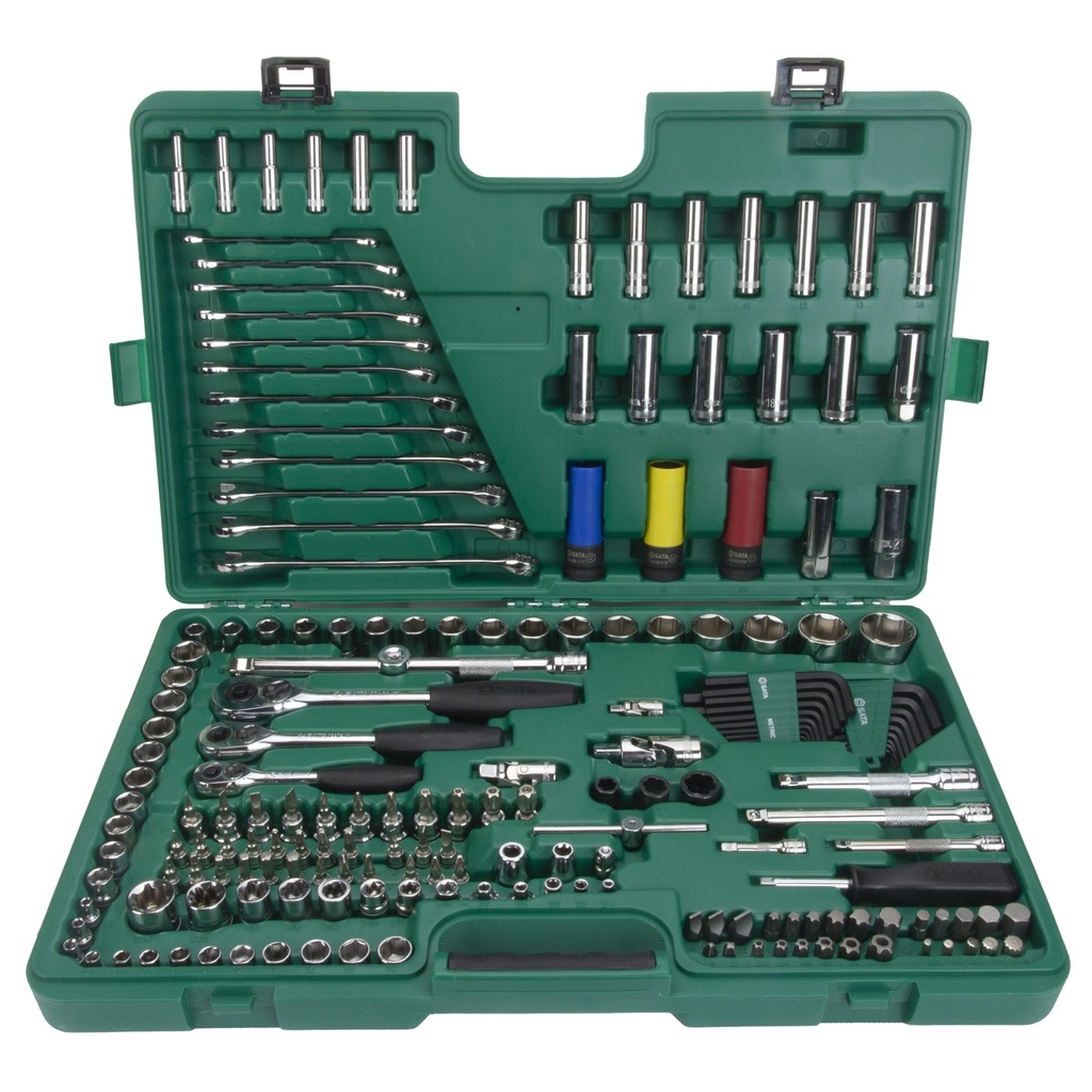 ⬡ 1/4" + 3/8" + 1/2" Dr. Mechanics master set (HEX) 190pcs (ST109543, SATA)