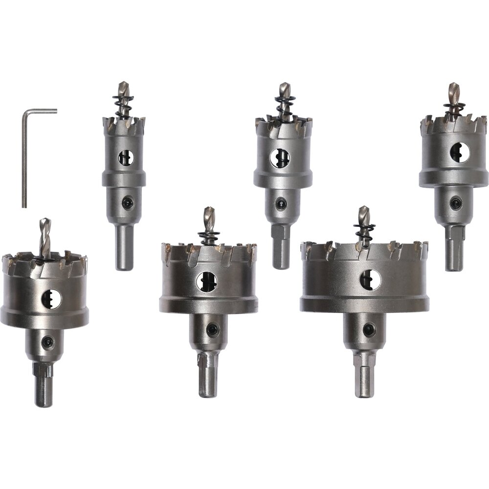 ⬡ Urbšanas kroņu komplekts metālam 6 gab. 22-65 mm, TCT (YT44077, YATO)
