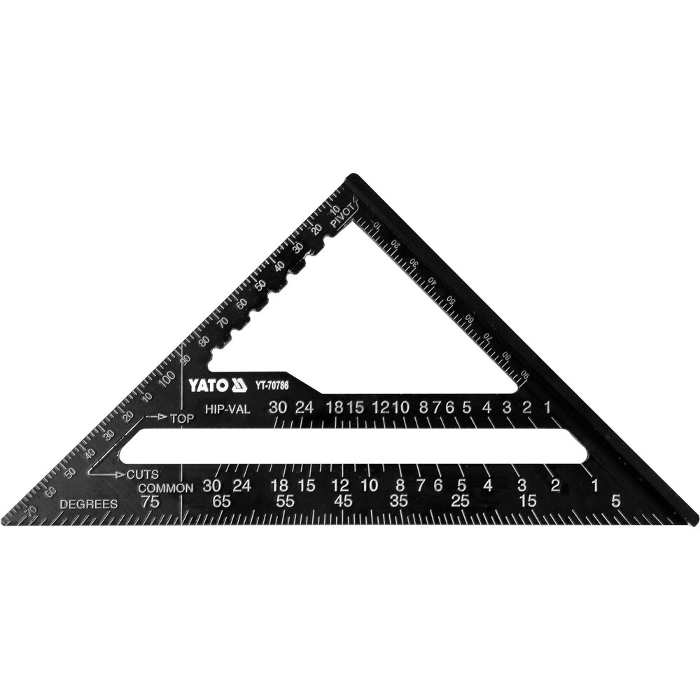 ⬡ Aluminium angle square 180mm inch/metric scale (YT70786, YATO)