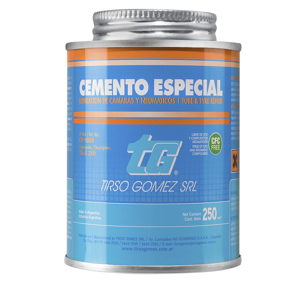 ᴿᴰ Tyre glue TIRSO GOMEZ Cemento Especial TG, 250 ml, with brush (02-01-95, TIRSO GOMEZ)