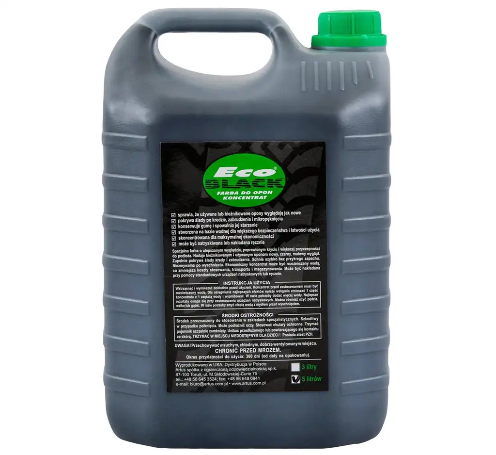 ᴿᴰ Juodi padangų dažai ECO BLACK, koncentratas 5 l (08-00-80, REDATS)