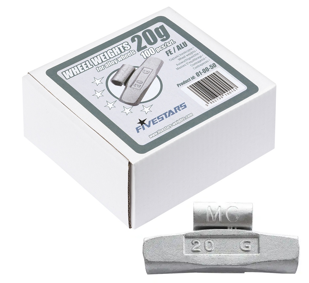 ᴿᴰ Clip-on FE weights FIVE STARS 20 g, for ALU rims (01-00-50, FIVE STARS)
