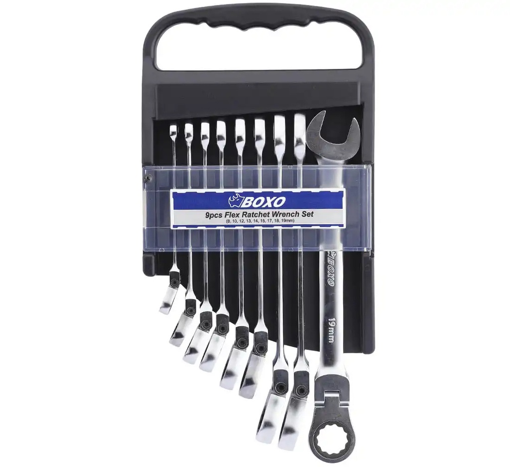 ᴿᴰ Ring spanners BOXO, 8–19 mm, 9 pcs (07-00-30, BOXO)