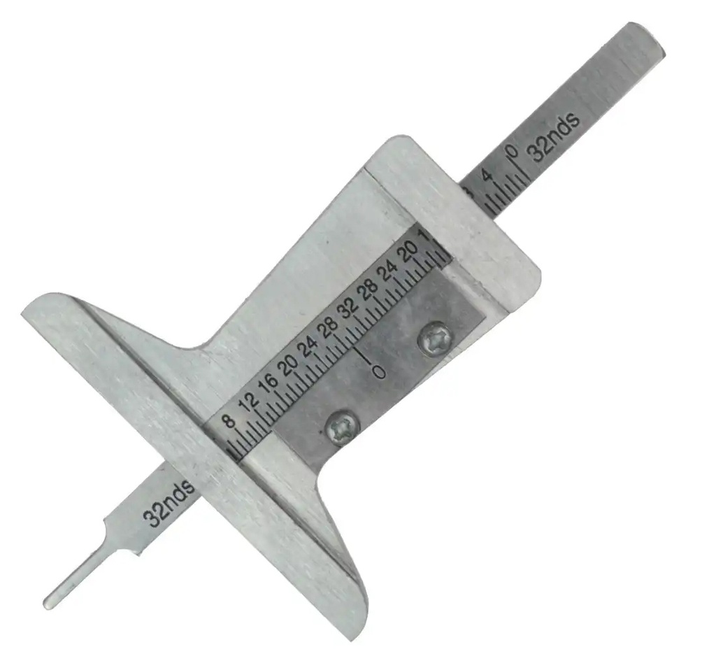 ᴿᴰ Metal tyre tread depth gauge with case (04-01-46, REDATS)