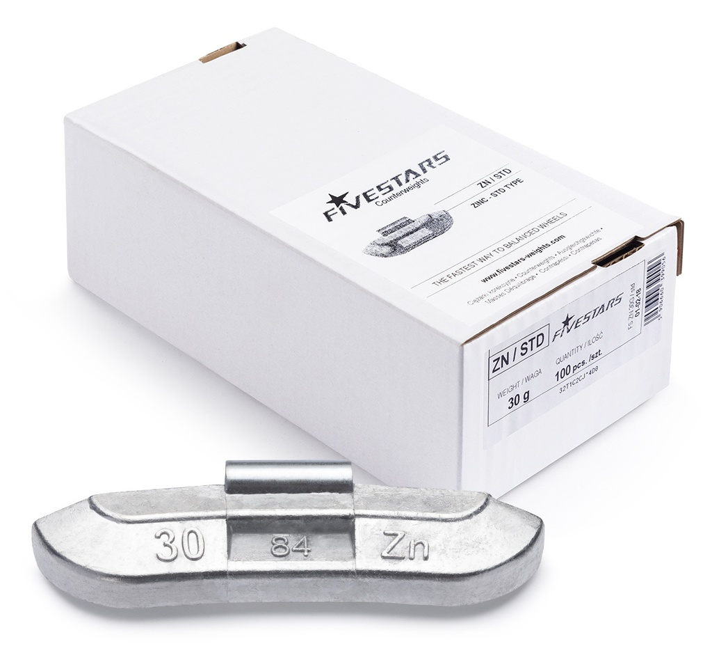 ᴿᴰ Užspaudžiami Zn svareliai FIVE STARS 30 g, 100 vnt. (01-02-18, FIVE STARS)
