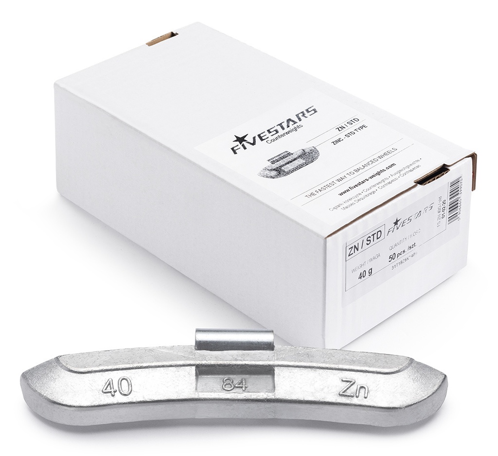 ᴿᴰ Užspaudžiami Zn svareliai FIVE STARS 40 g, 50 vnt. (01-02-20, FIVE STARS)