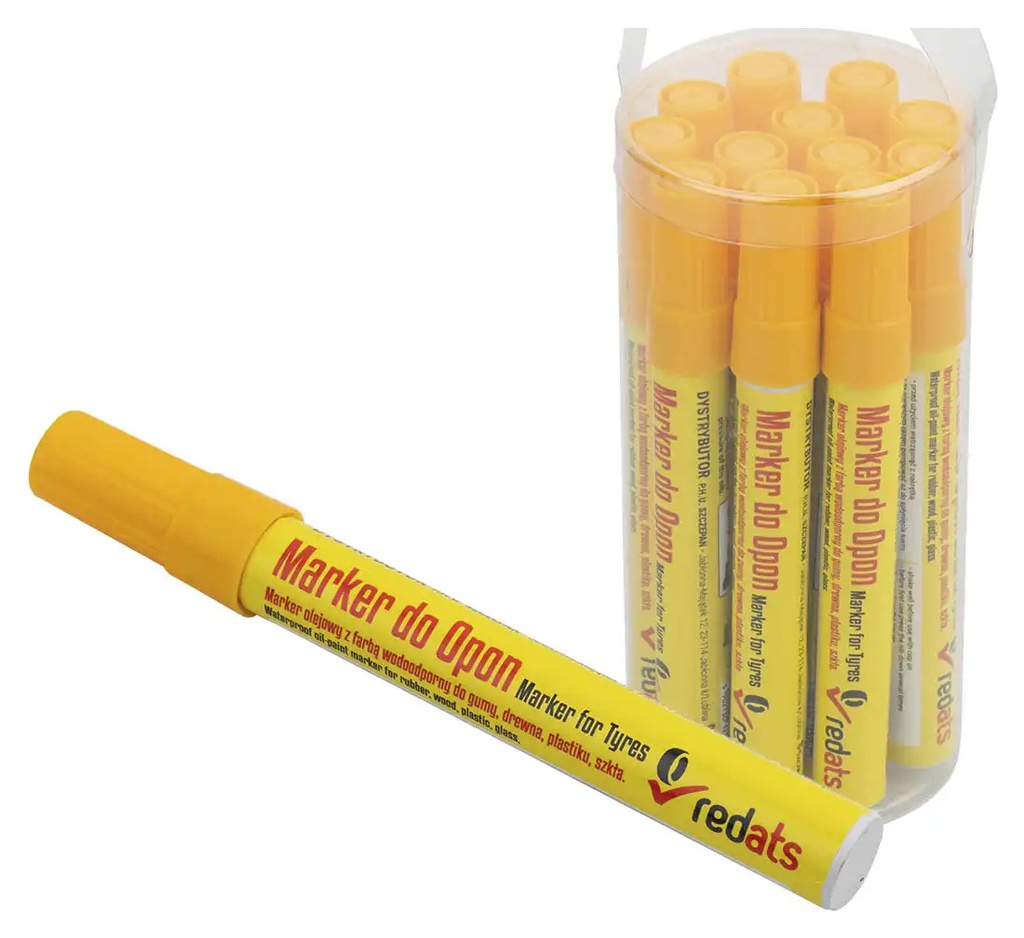 ᴿᴰ Oil marker for tyres REDATS, yellow, 12 pcs (04-03-59, REDATS)